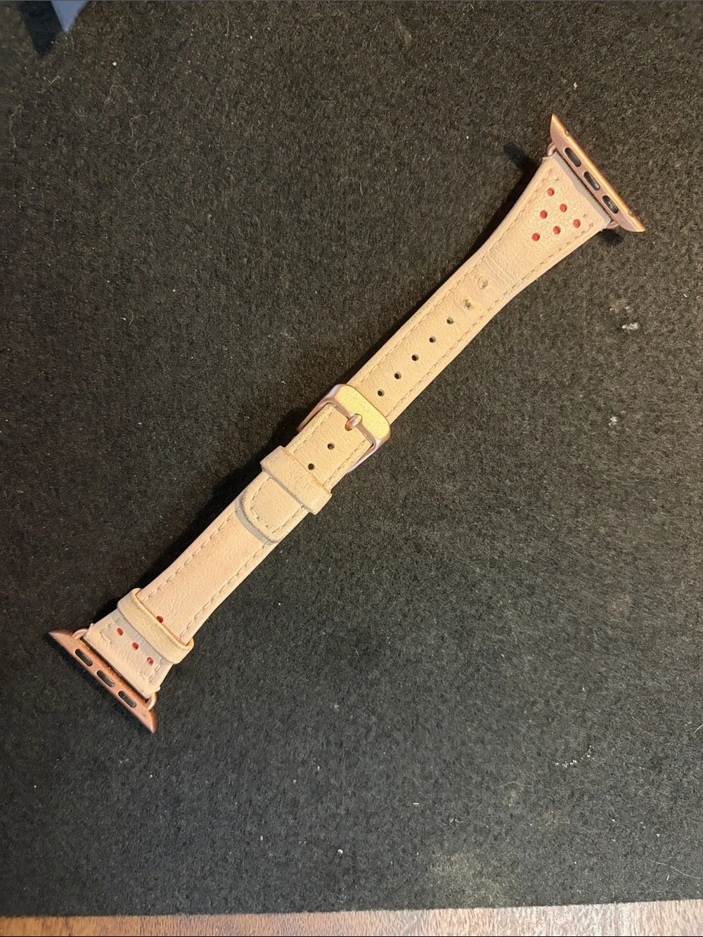 Pink Leather Apple Watch Band with Rose Gold Hardware